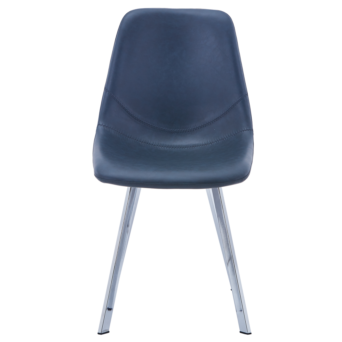 Markley Leather Dining Chair With Steel Legs