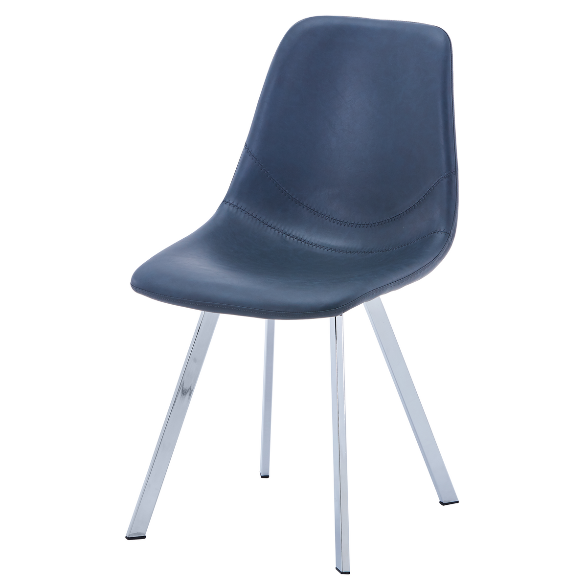 Markley Leather Dining Chair With Steel Legs