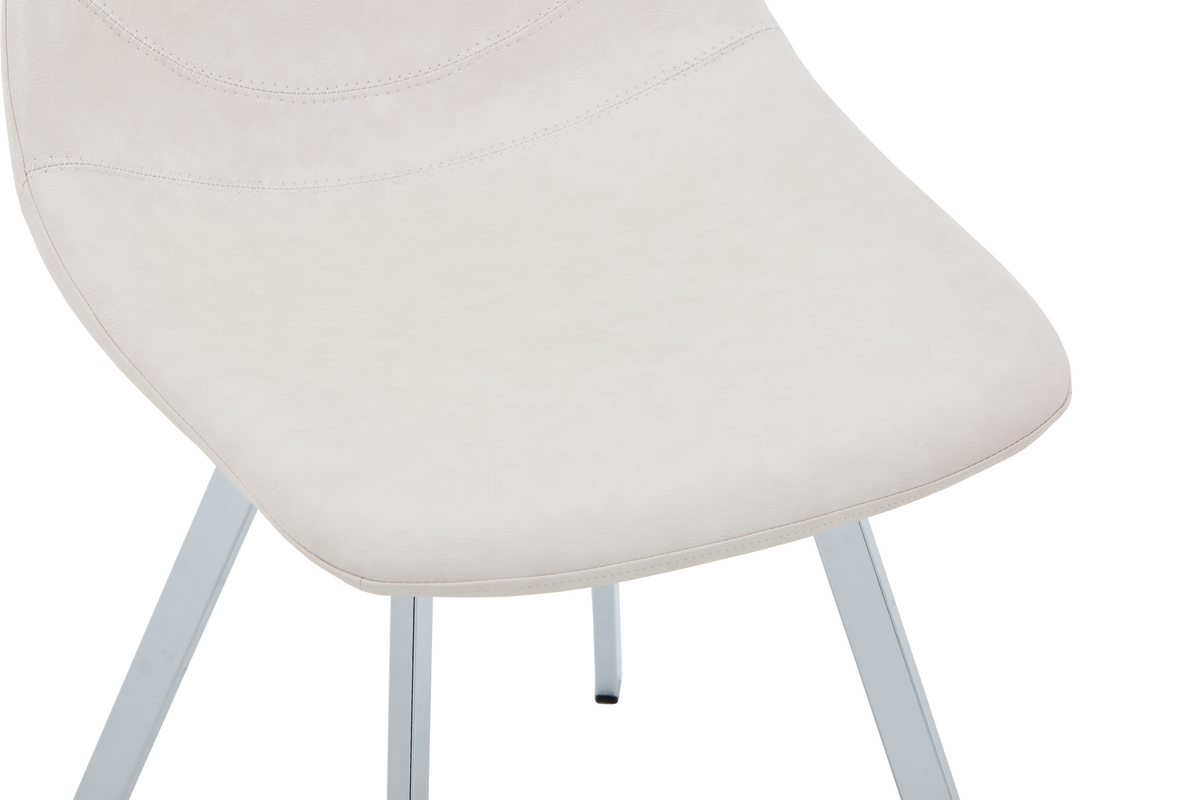 Markley Leather Dining Chair With Steel Legs