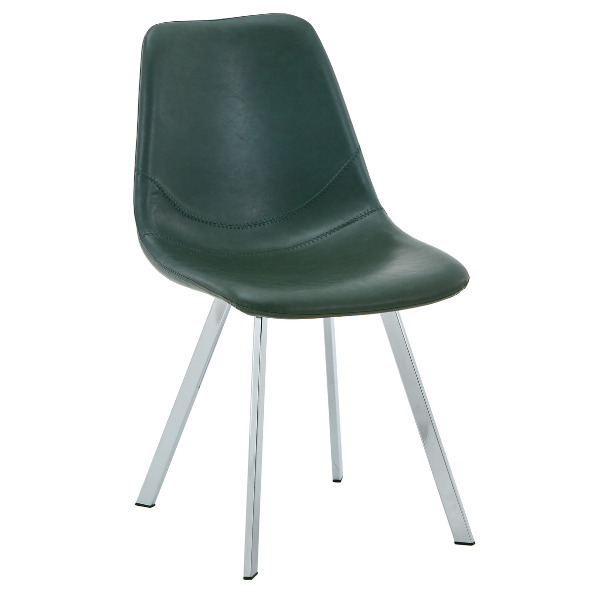Markley Leather Dining Chair With Steel Legs