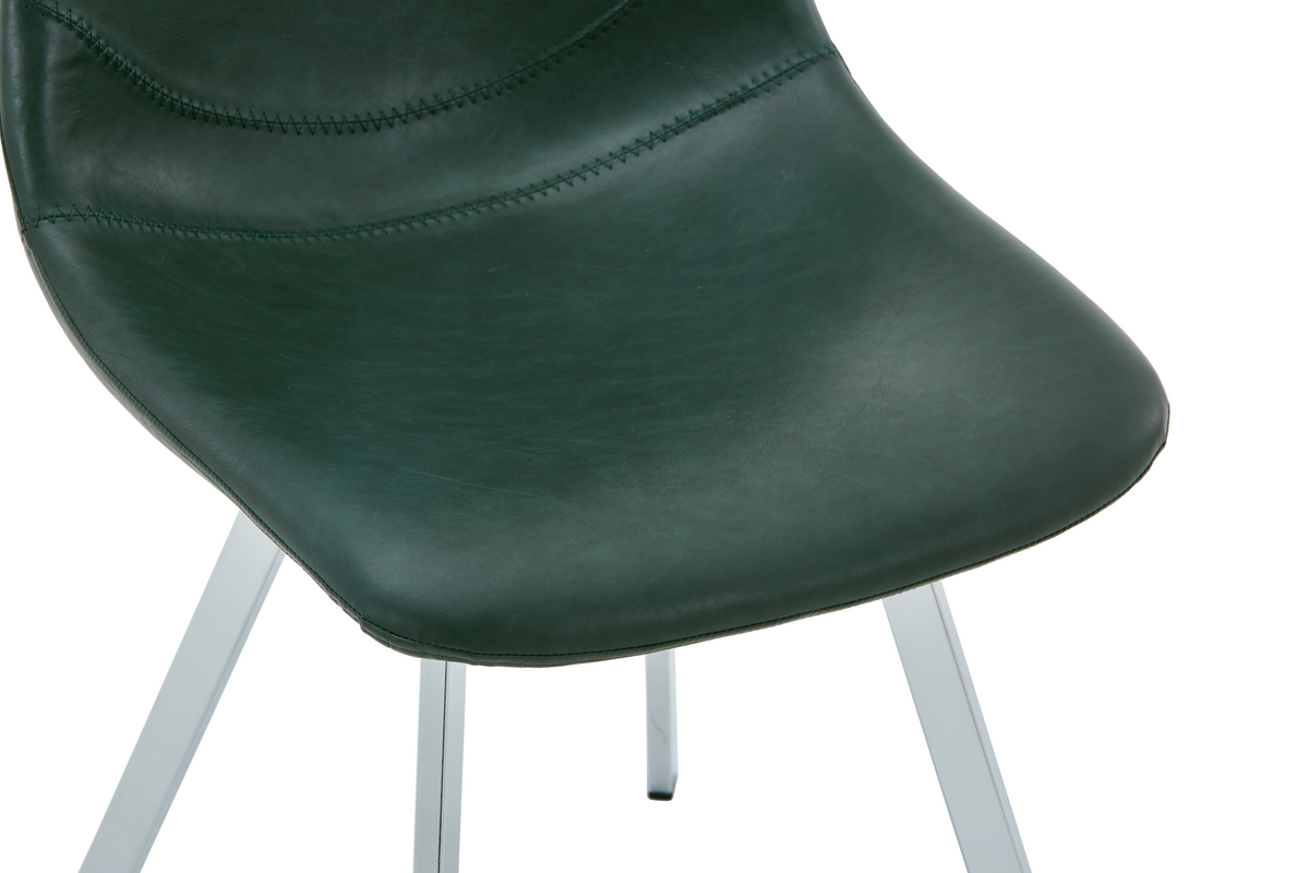 Markley Leather Dining Chair With Steel Legs