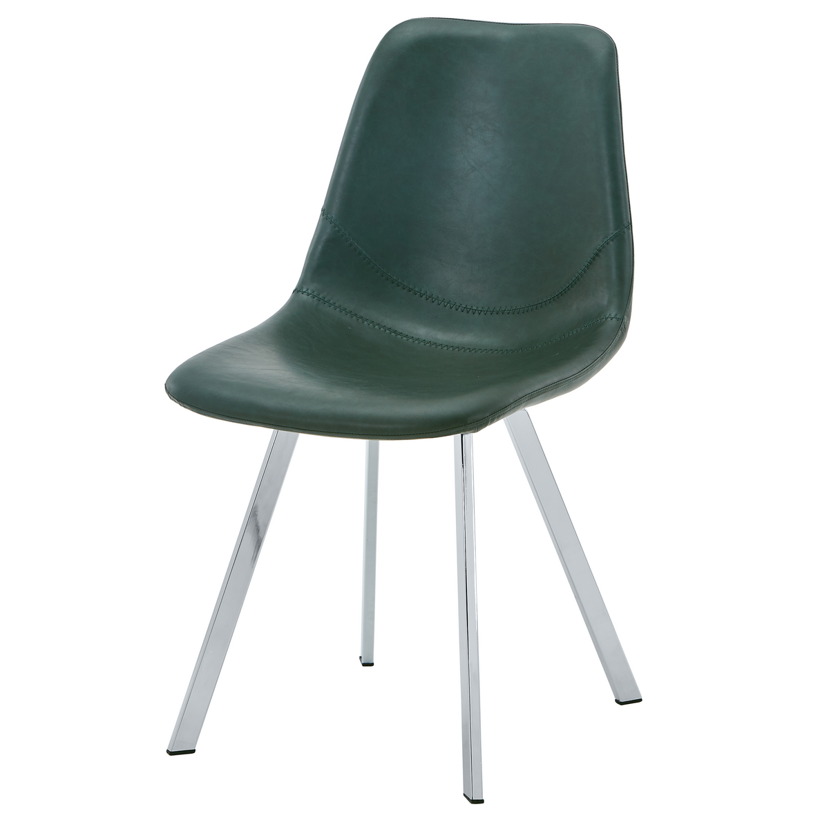 Markley Leather Dining Chair With Steel Legs