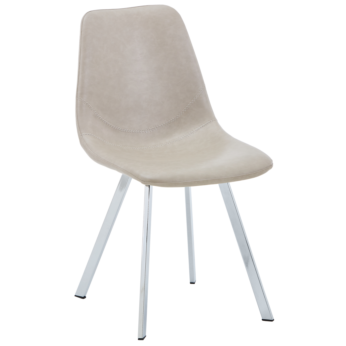 Markley Leather Dining Chair With Steel Legs