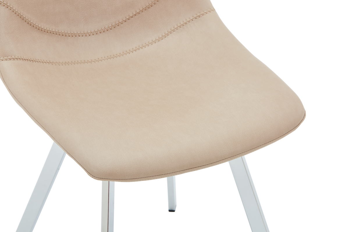 Markley Leather Dining Chair With Steel Legs