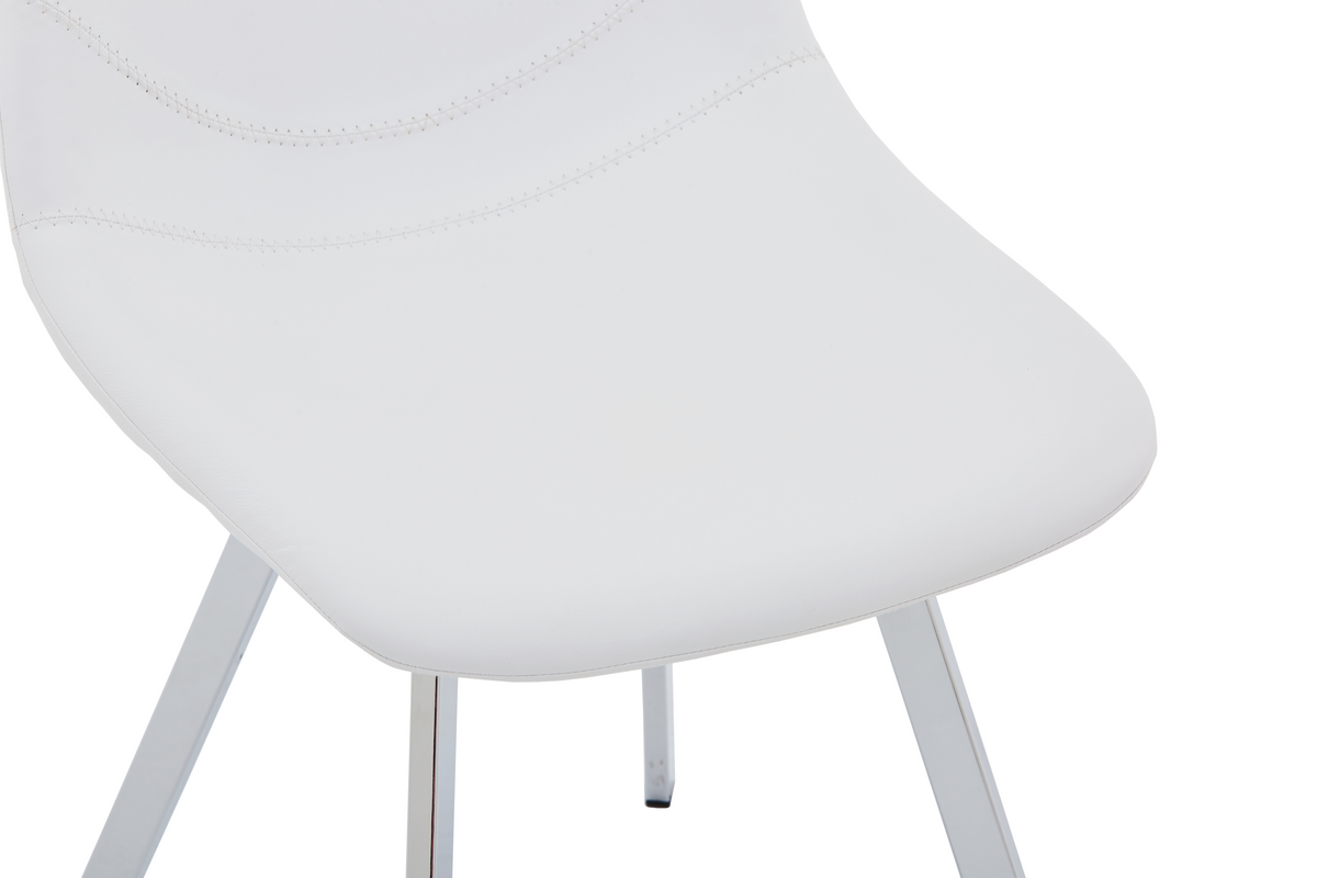 Markley Leather Dining Chair With Steel Legs
