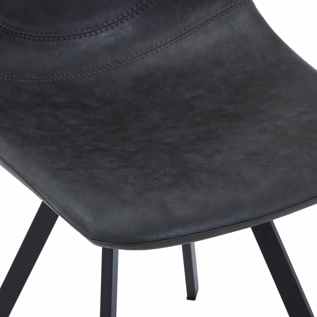 Markley Leather Dining Chair With Steel Legs