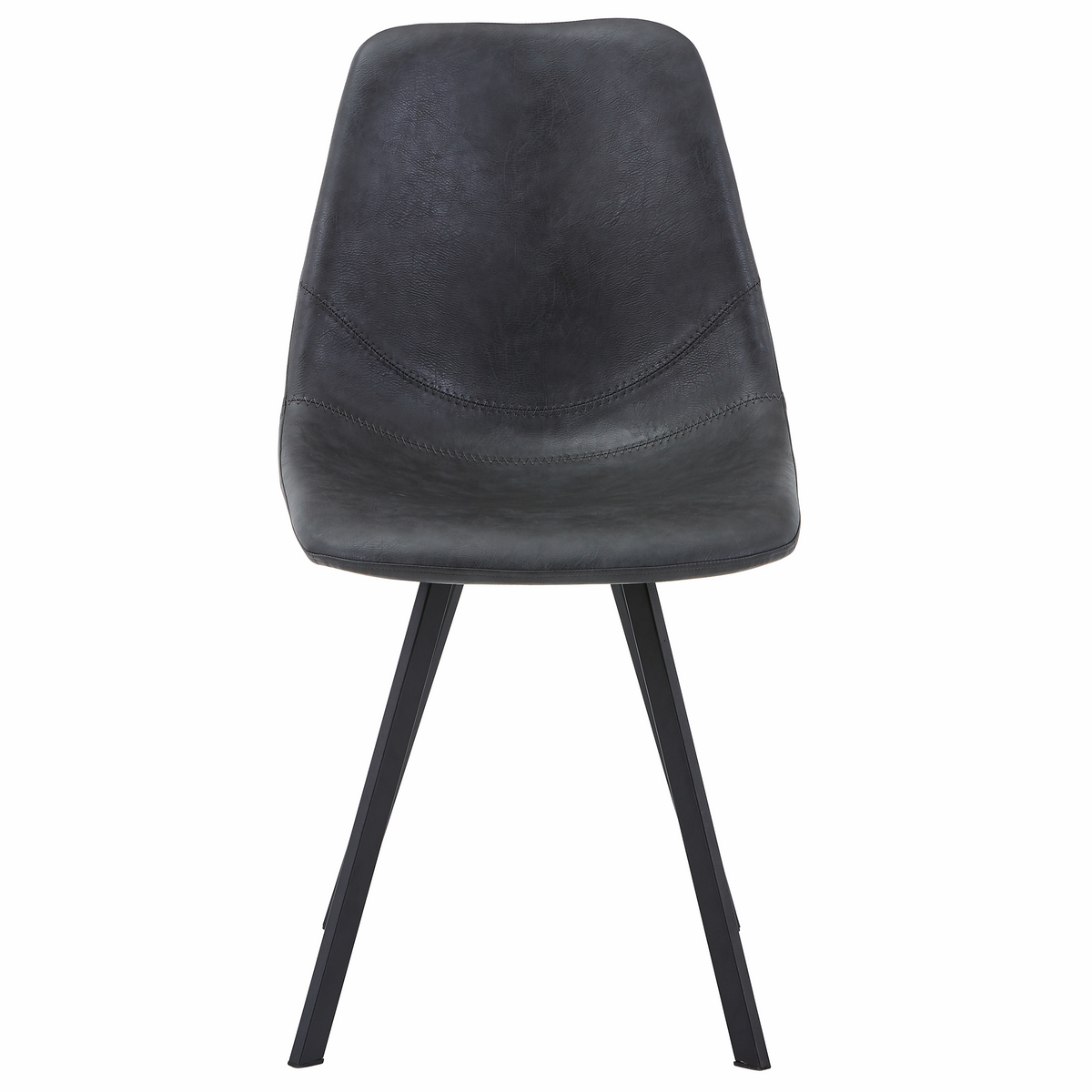 Markley Leather Dining Chair With Steel Legs