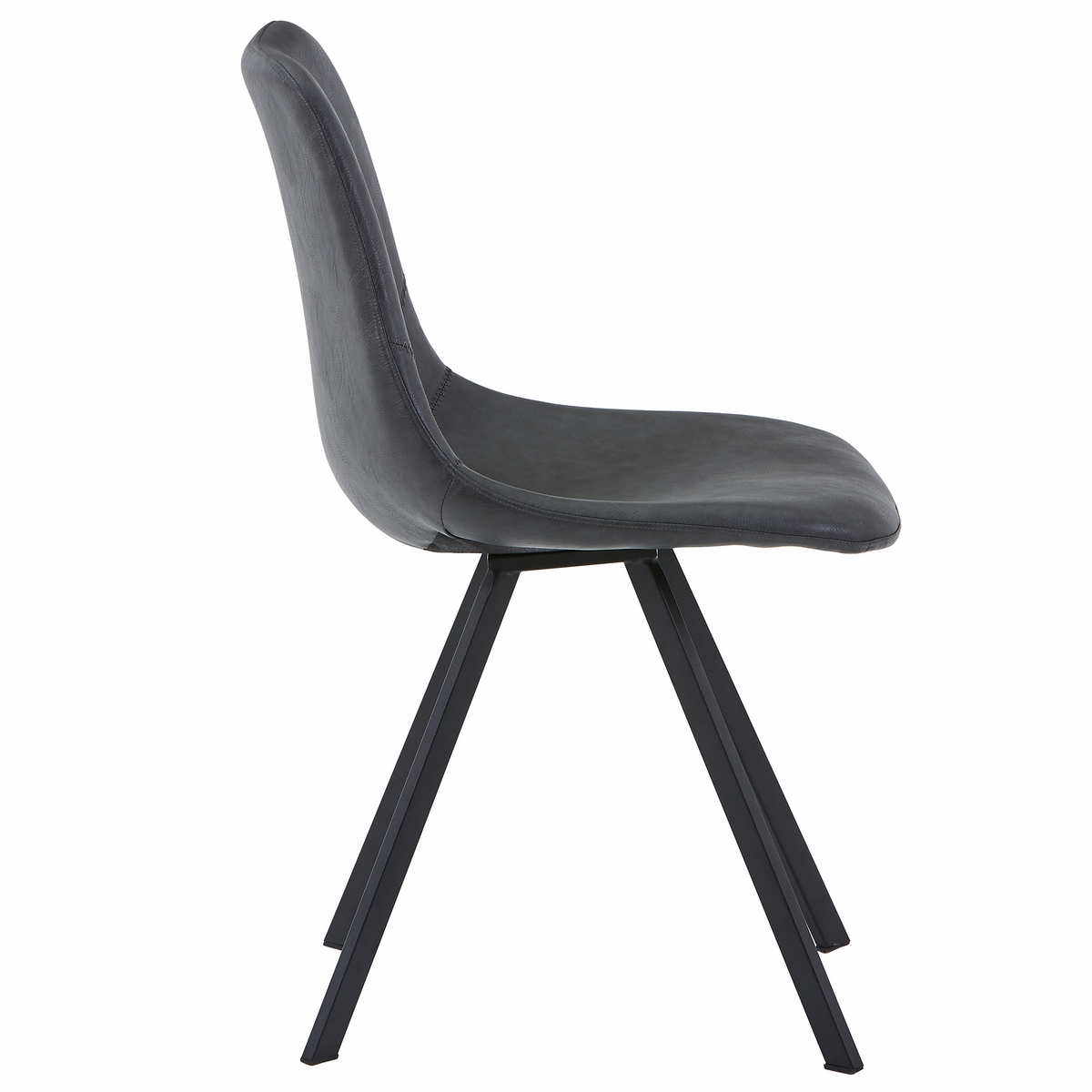 Markley Leather Dining Chair With Steel Legs