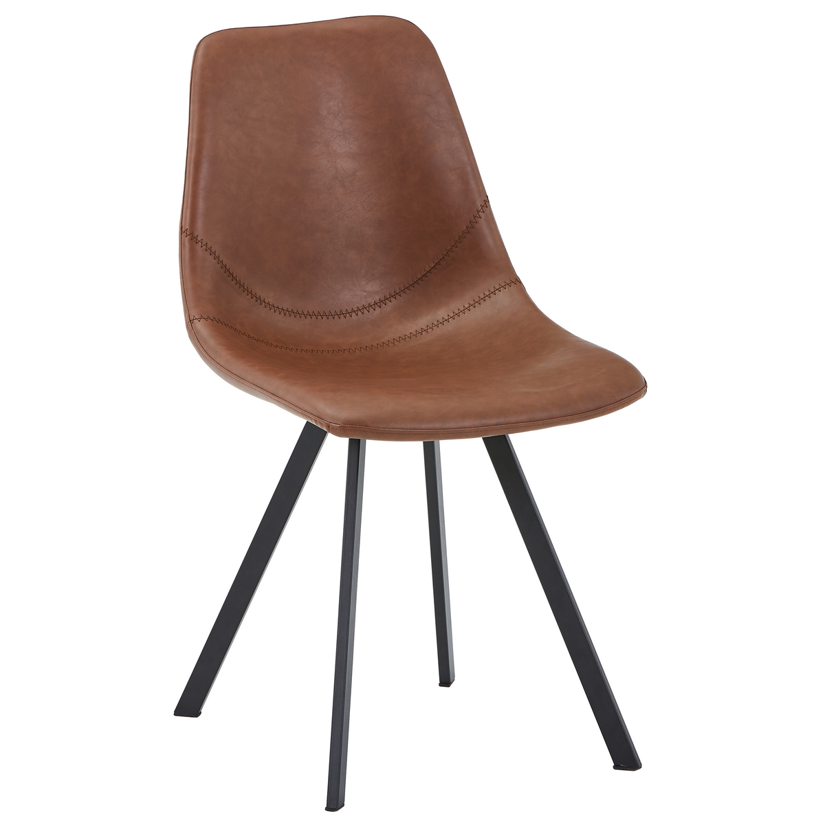 Markley Leather Dining Chair With Steel Legs