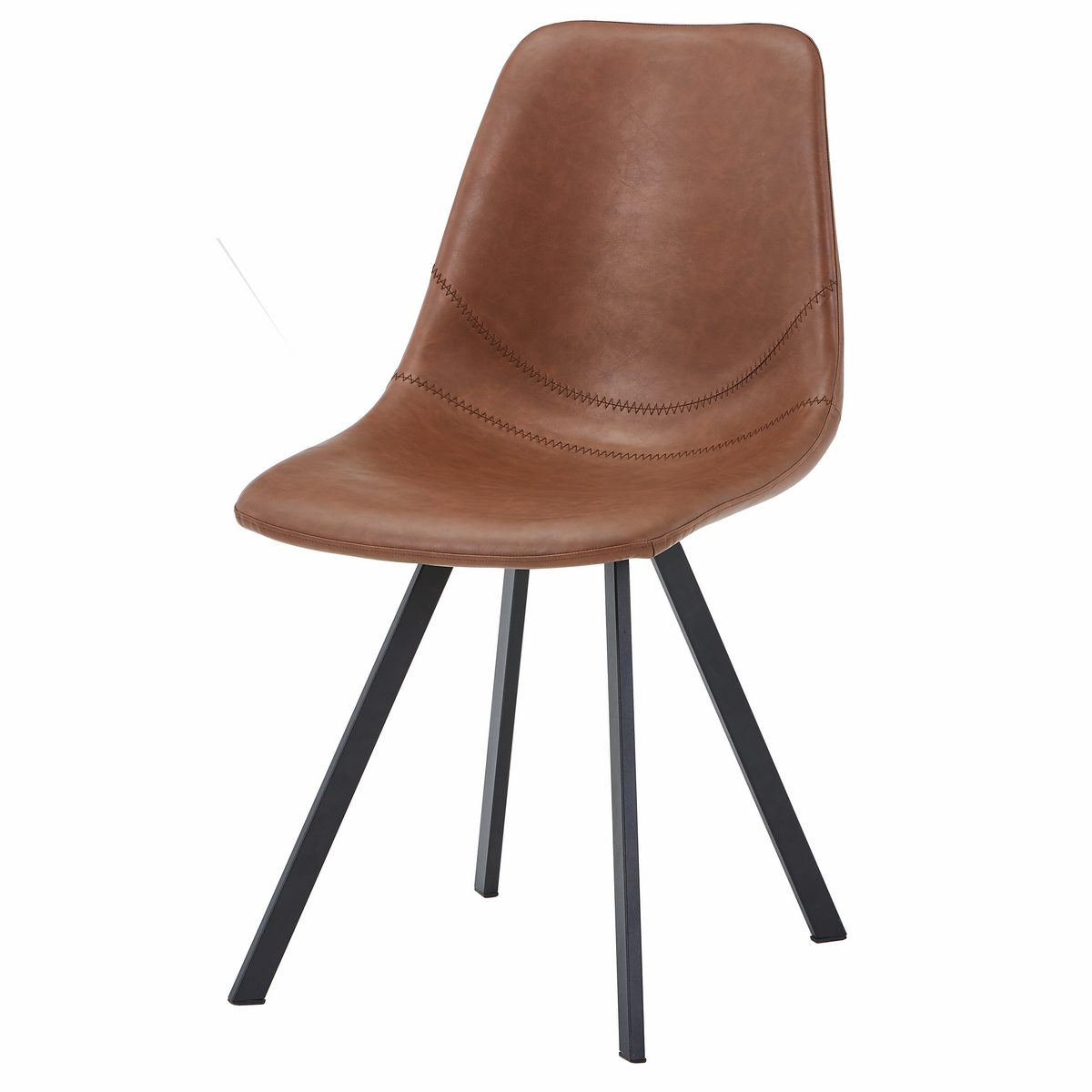 Markley Leather Dining Chair With Steel Legs