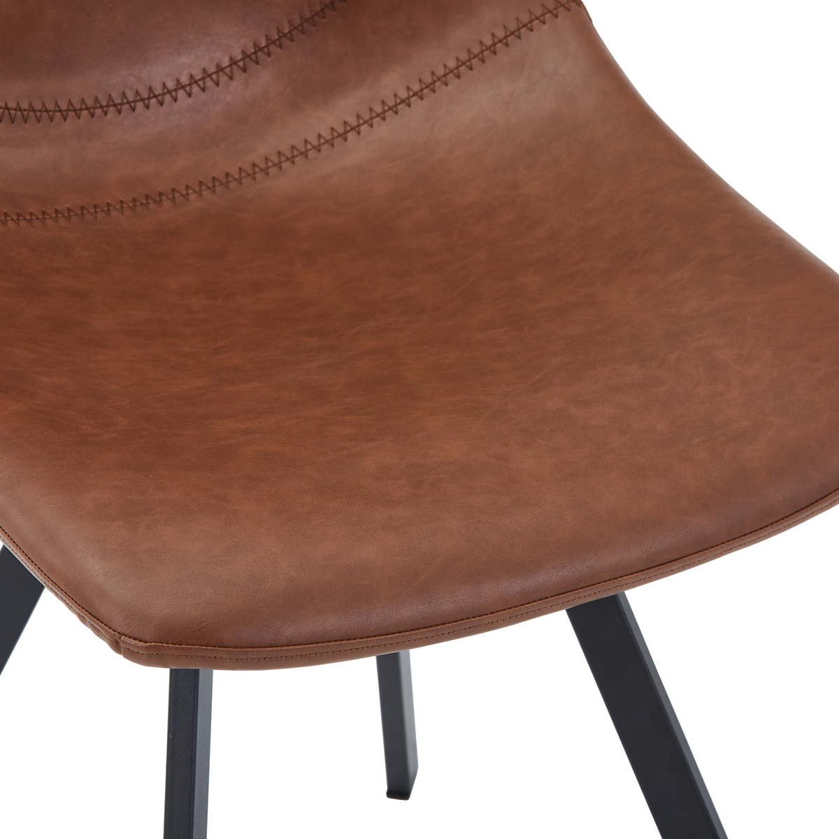 Markley Leather Dining Chair With Steel Legs