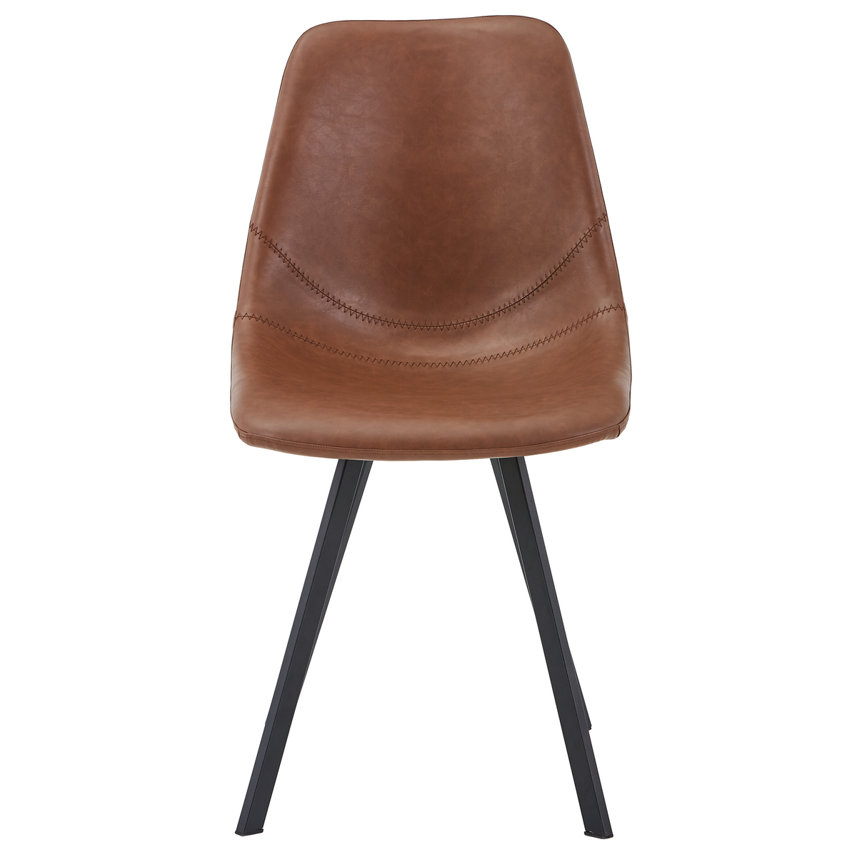 Markley Leather Dining Chair With Steel Legs