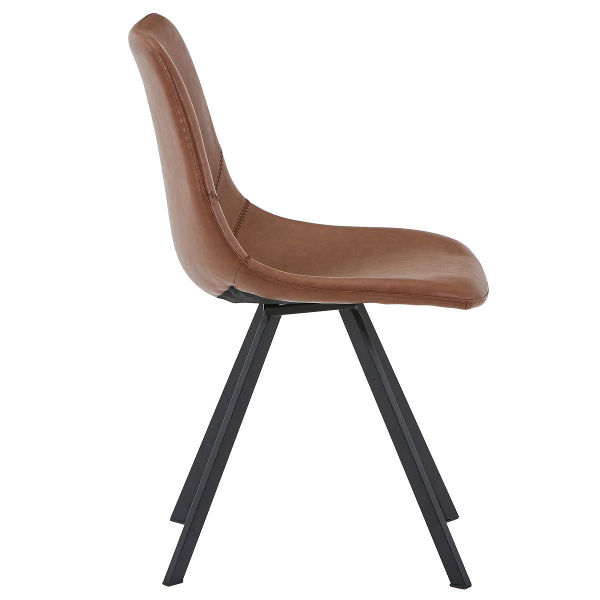 Markley Leather Dining Chair With Steel Legs