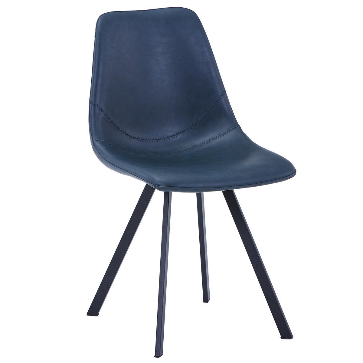 Markley Leather Dining Chair With Steel Legs