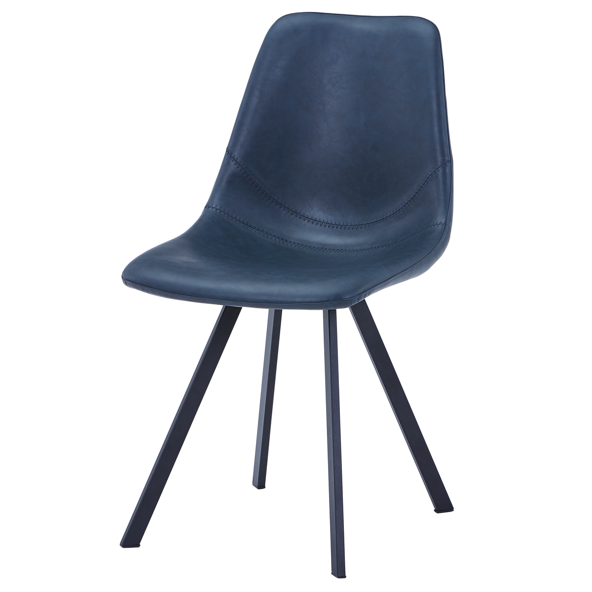 Markley Leather Dining Chair With Steel Legs