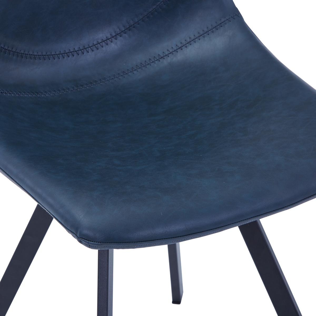 Markley Leather Dining Chair With Steel Legs