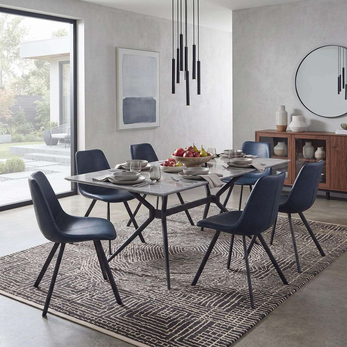 Markley Leather Dining Chair With Steel Legs