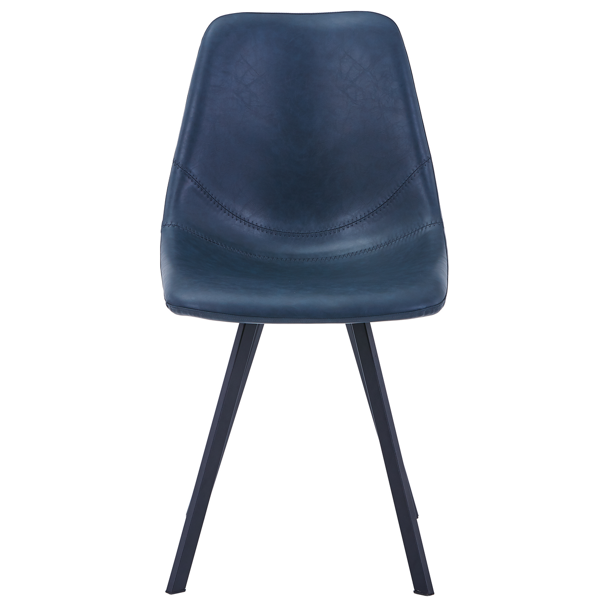 Markley Leather Dining Chair With Steel Legs