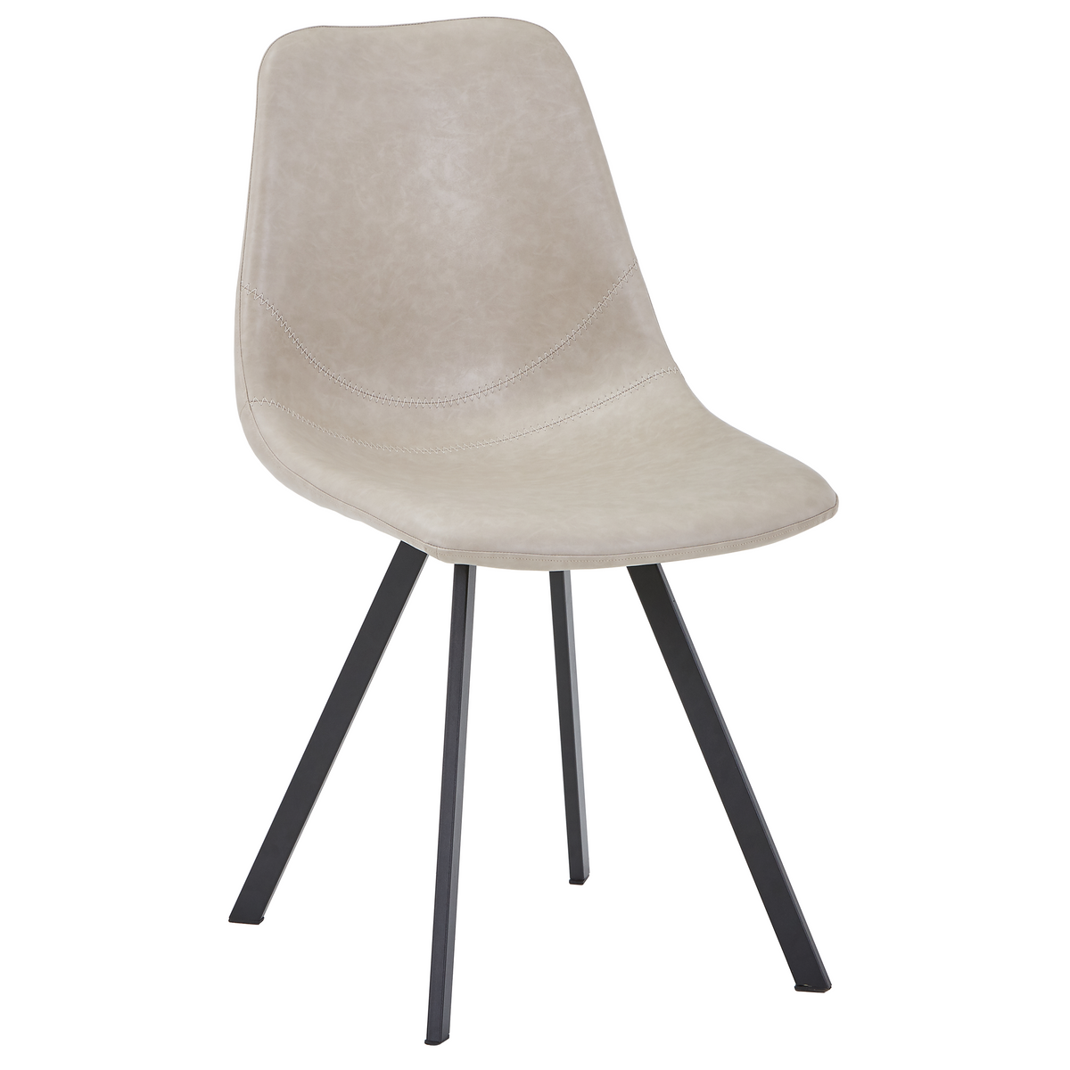 Markley Leather Dining Chair With Steel Legs