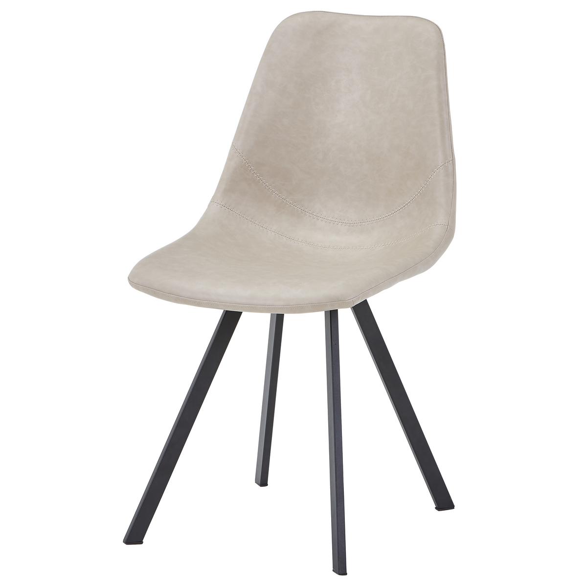 Markley Leather Dining Chair With Steel Legs