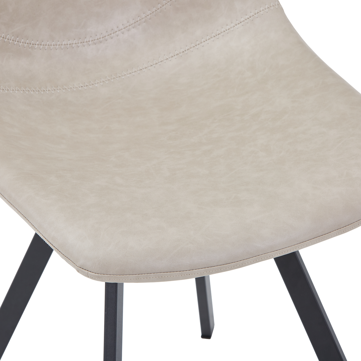 Markley Leather Dining Chair With Steel Legs