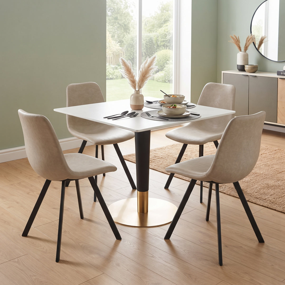 Markley Leather Dining Chair With Steel Legs