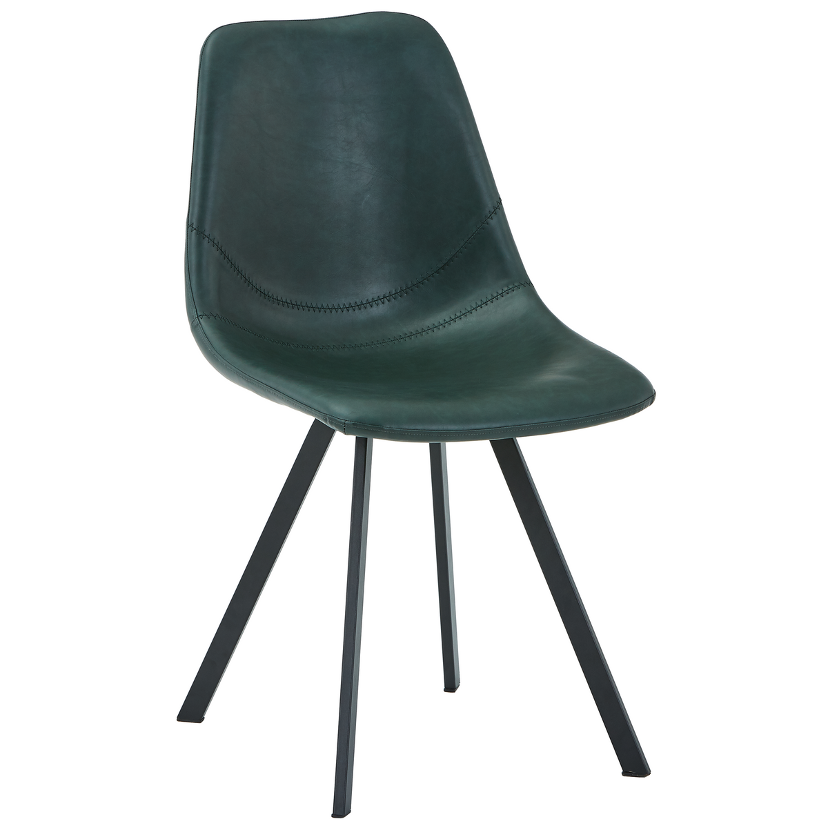Markley Leather Dining Chair With Steel Legs