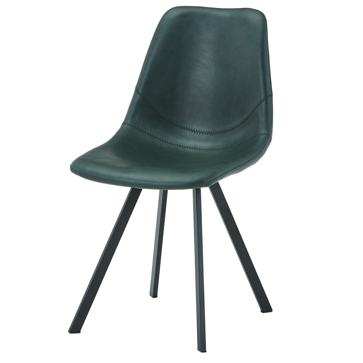 Markley Leather Dining Chair With Steel Legs