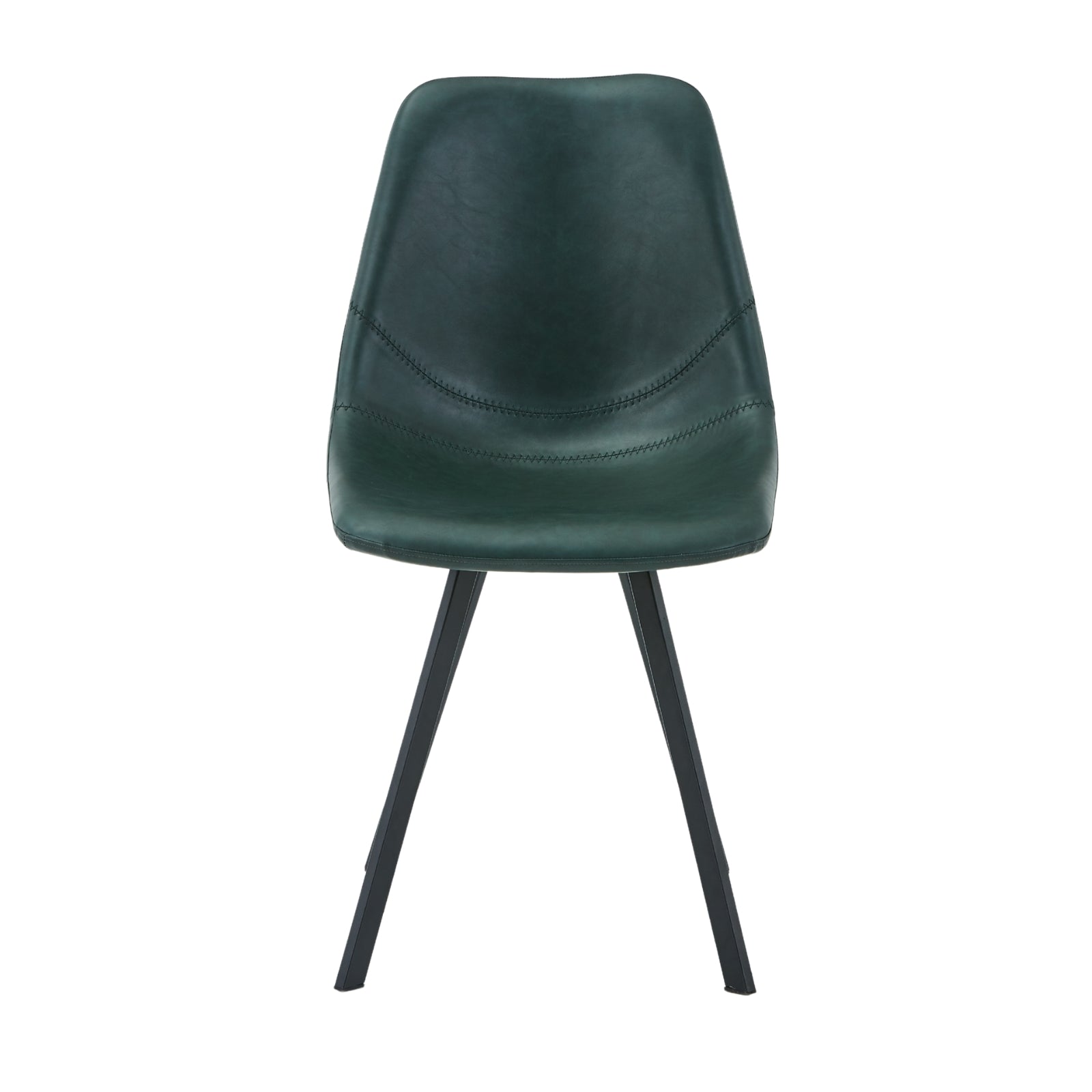 Markley Leather Dining Chair With Black/Gold Metal Legs