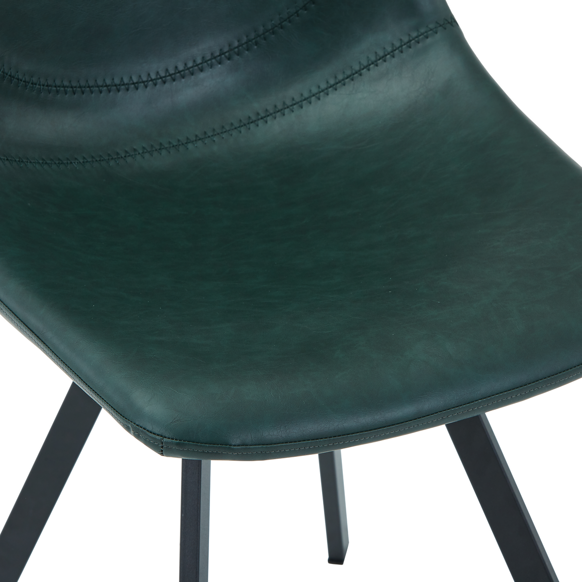 Markley Leather Dining Chair With Steel Legs