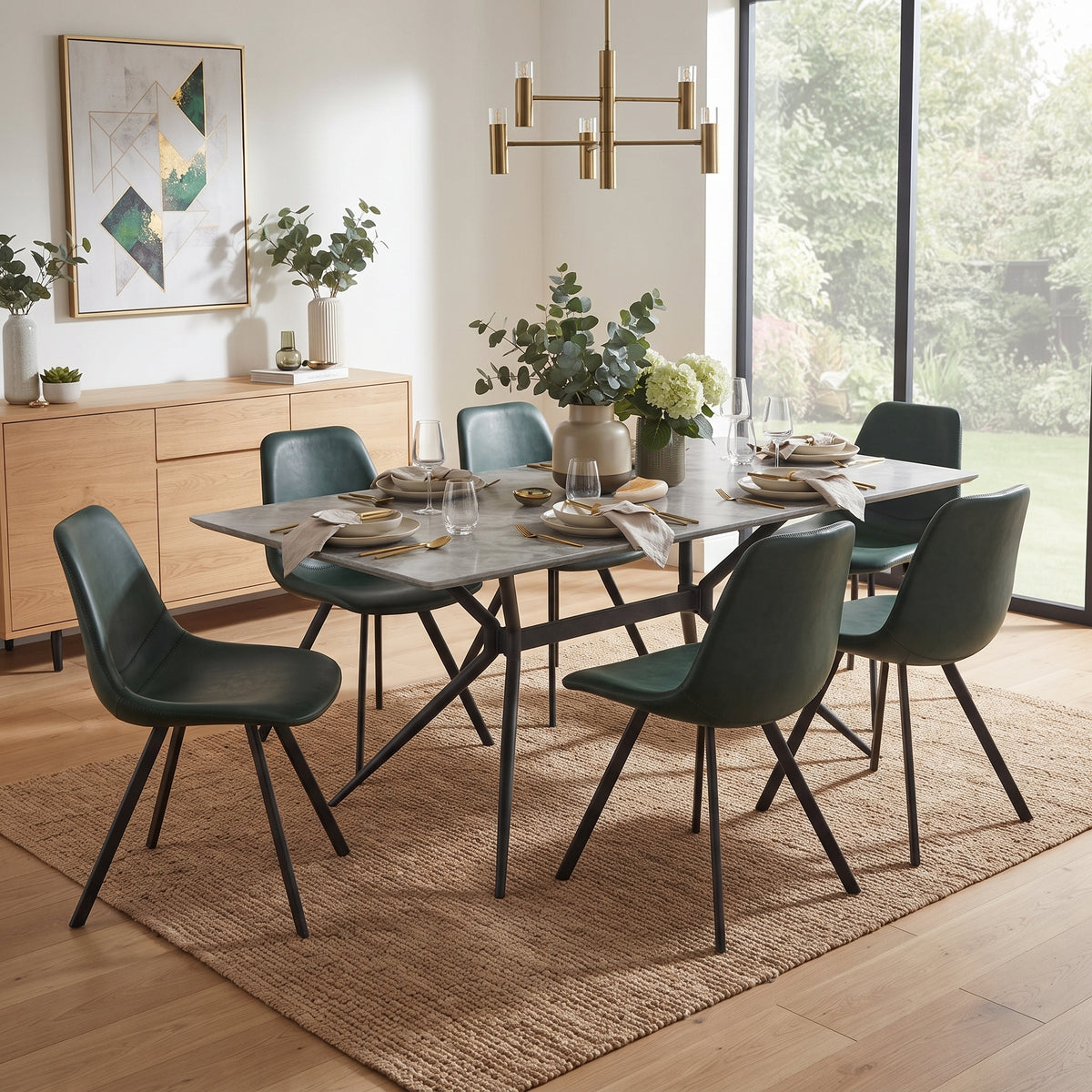 Markley Leather Dining Chair With Steel Legs