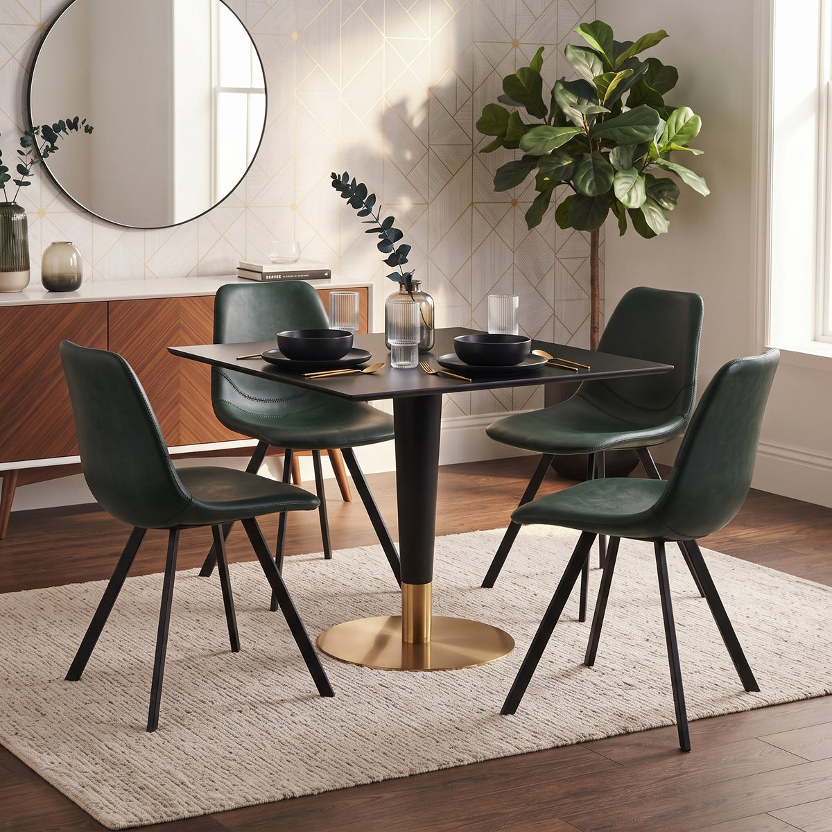 Markley Leather Dining Chair With Steel Legs