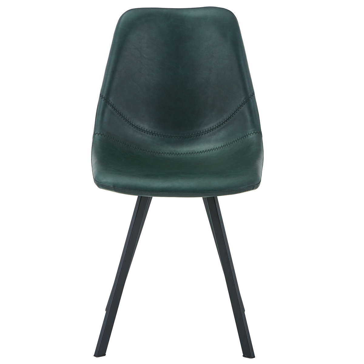 Markley Leather Dining Chair With Steel Legs