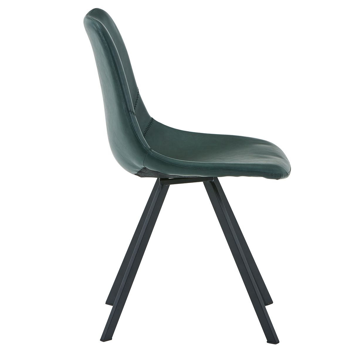 Markley Leather Dining Chair With Steel Legs