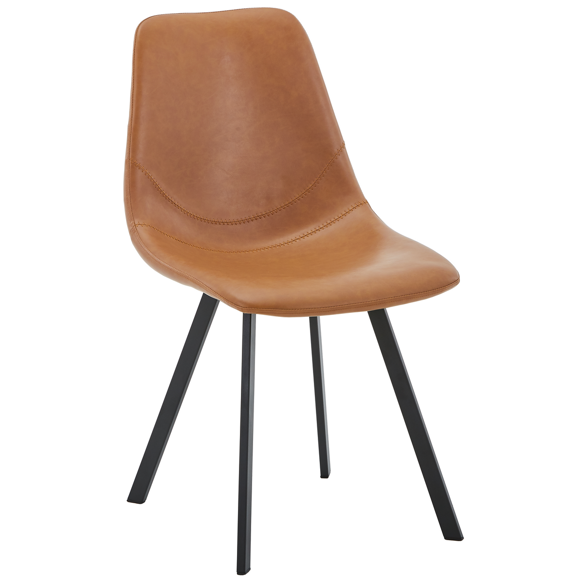 Markley Leather Dining Chair With Steel Legs