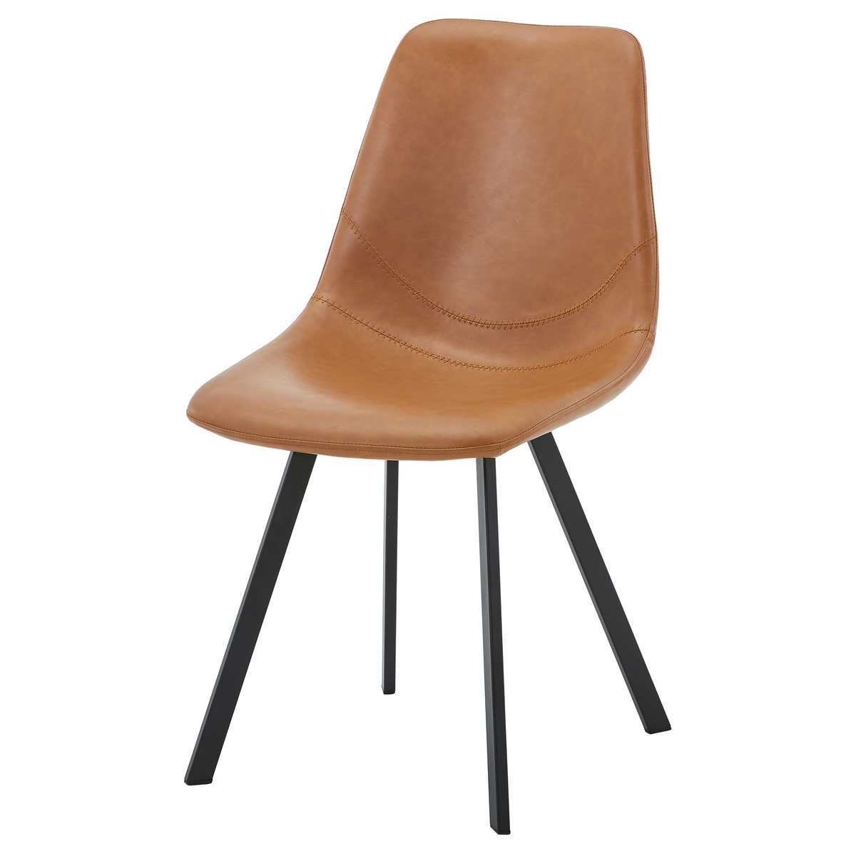 Markley Leather Dining Chair With Steel Legs