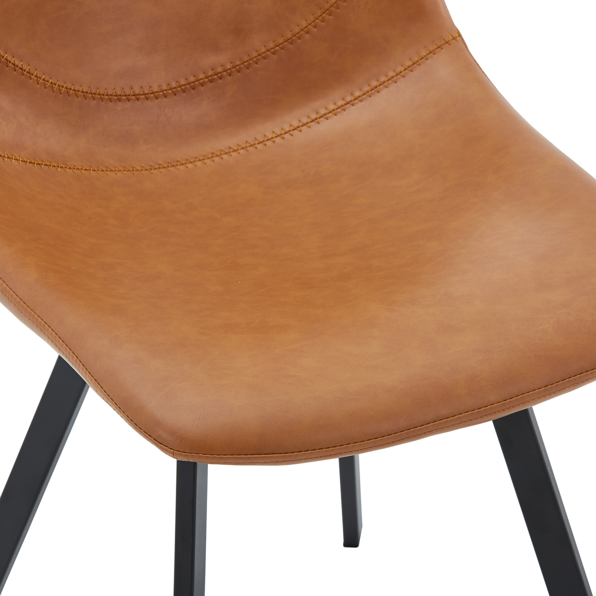 Markley Leather Dining Chair With Steel Legs