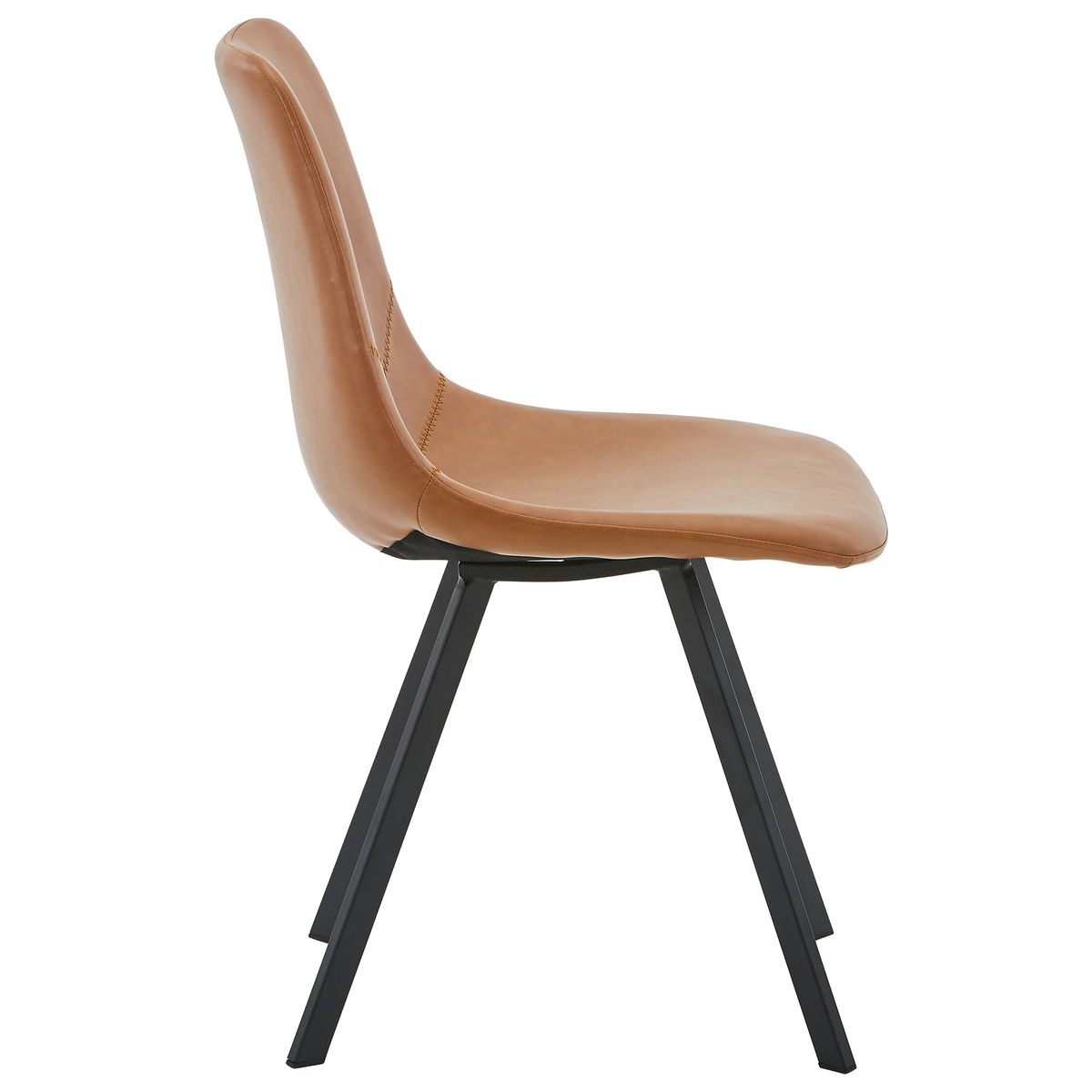 Markley Leather Dining Chair With Steel Legs