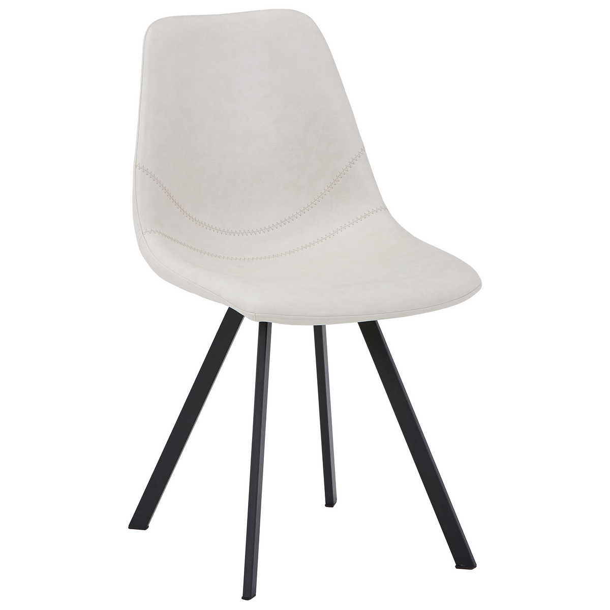 Markley Leather Dining Chair With Steel Legs