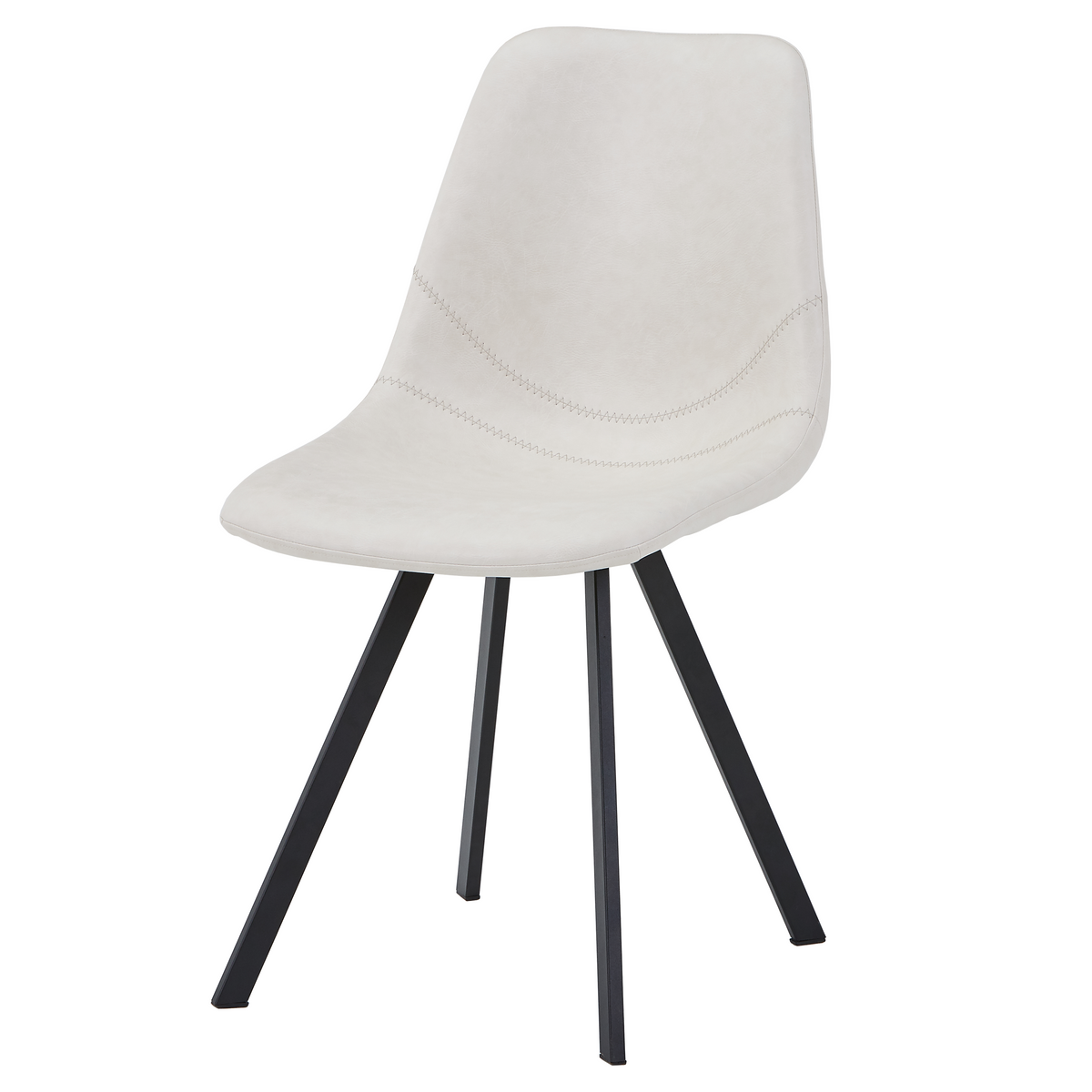 Markley Leather Dining Chair With Steel Legs