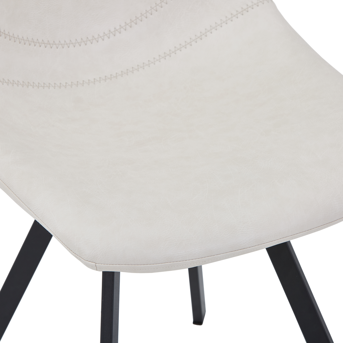 Markley Leather Dining Chair With Steel Legs