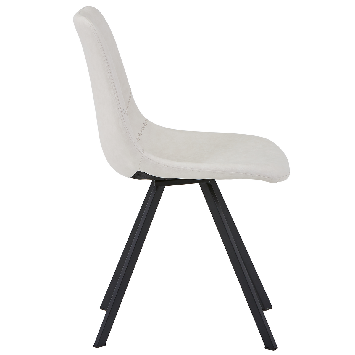 Markley Leather Dining Chair With Steel Legs