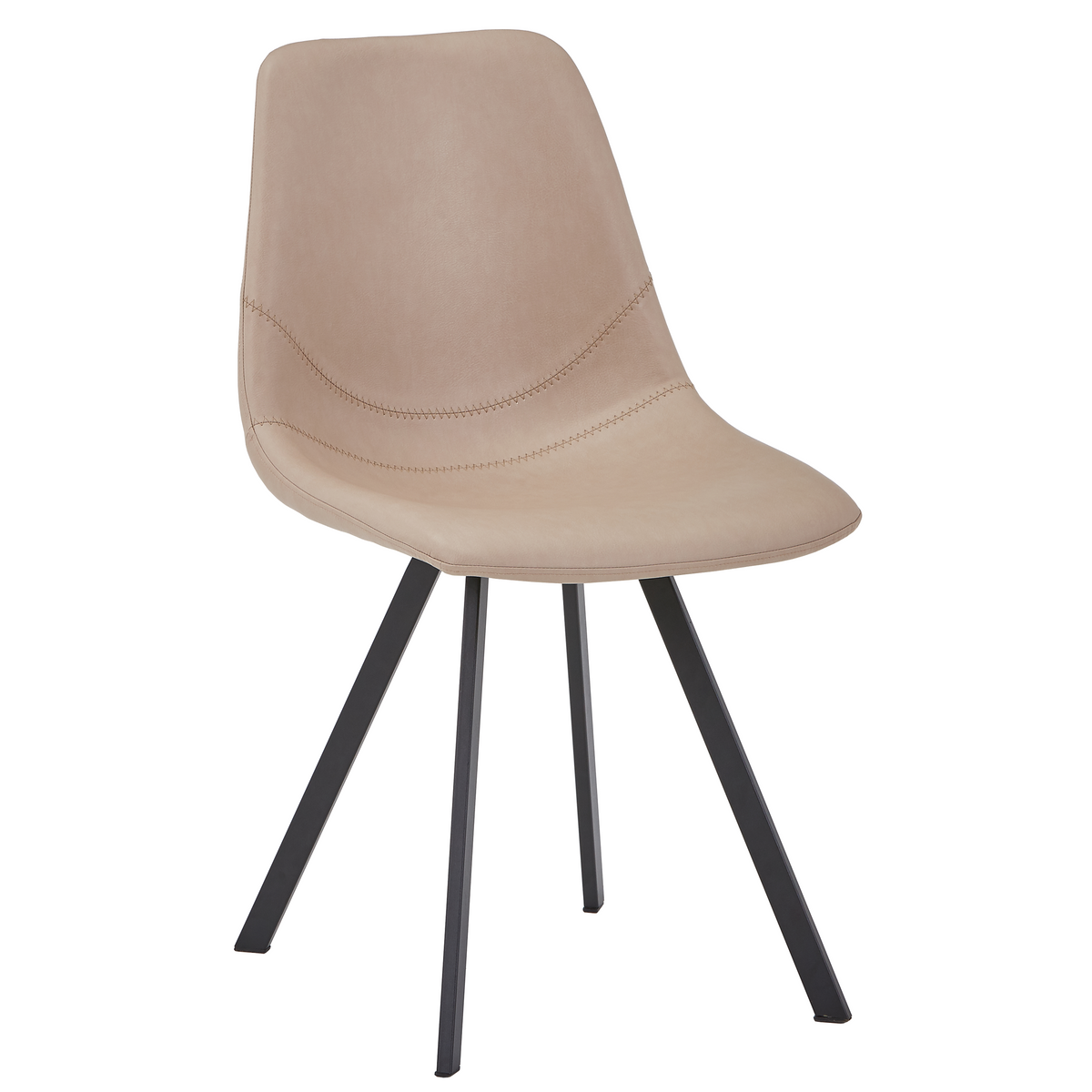 Markley Leather Dining Chair With Steel Legs