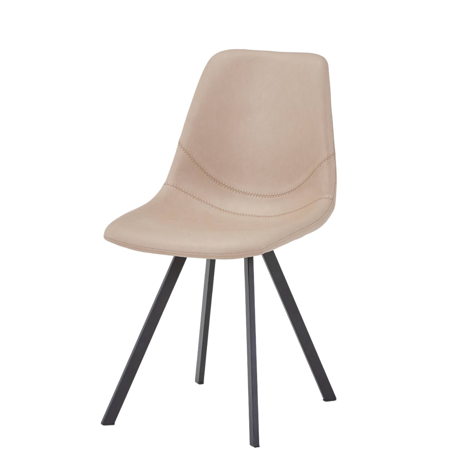 Markley Leather Dining Chair With Black/Gold Metal Legs Black Taupe Dining Chair Leisuremod