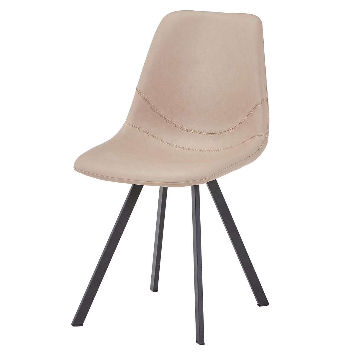 Markley Leather Dining Chair With Steel Legs