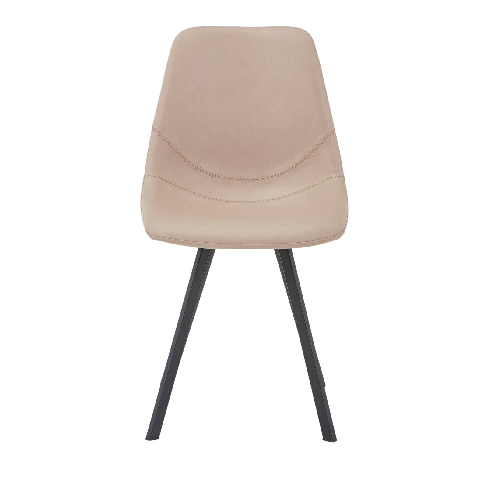 Markley Leather Dining Chair With Black/Gold Metal Legs Black Taupe Dining Chair Leisuremod