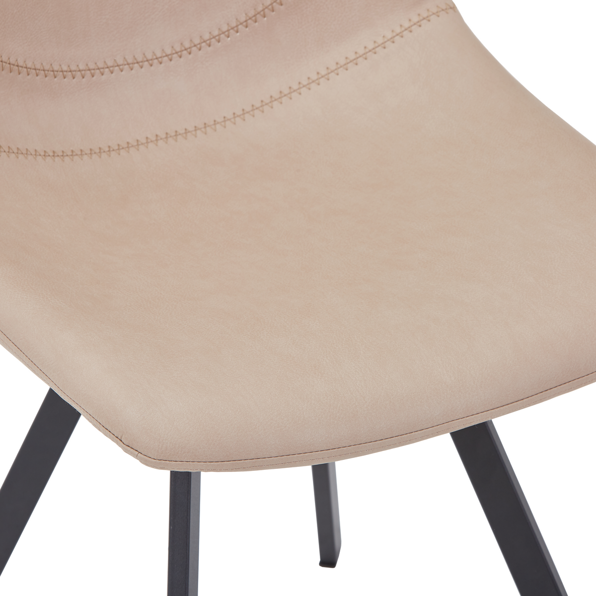 Markley Leather Dining Chair With Steel Legs