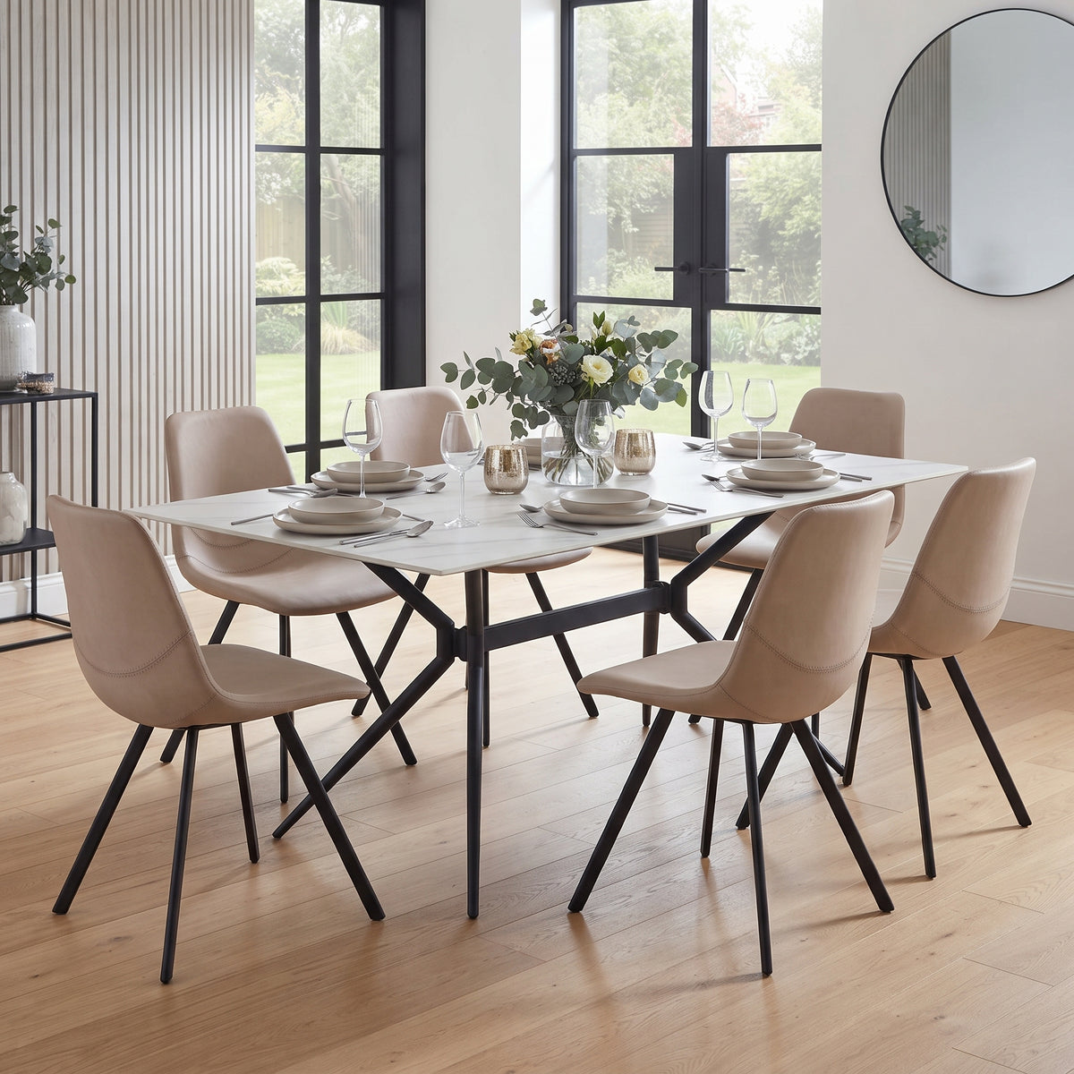 Markley Leather Dining Chair With Steel Legs
