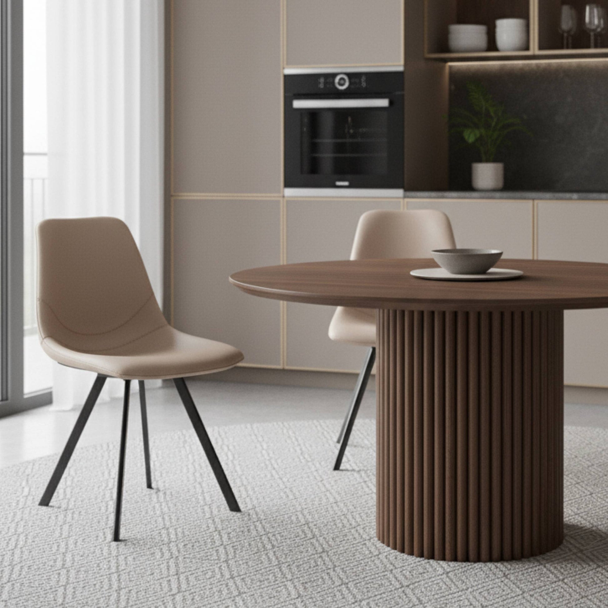 Markley Leather Dining Chair With Black/Gold Metal Legs Black Taupe Dining Chair Leisuremod