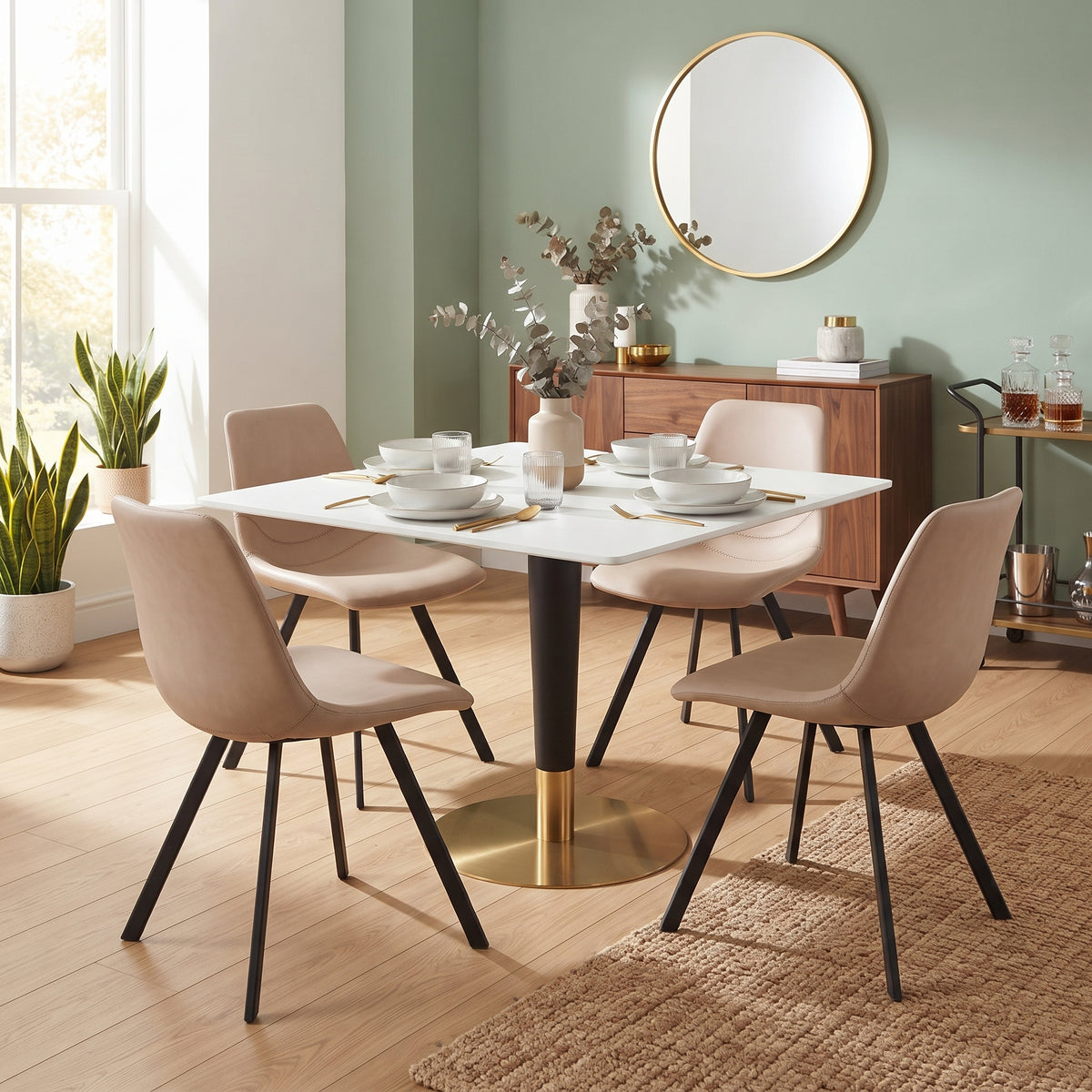 Markley Leather Dining Chair With Steel Legs